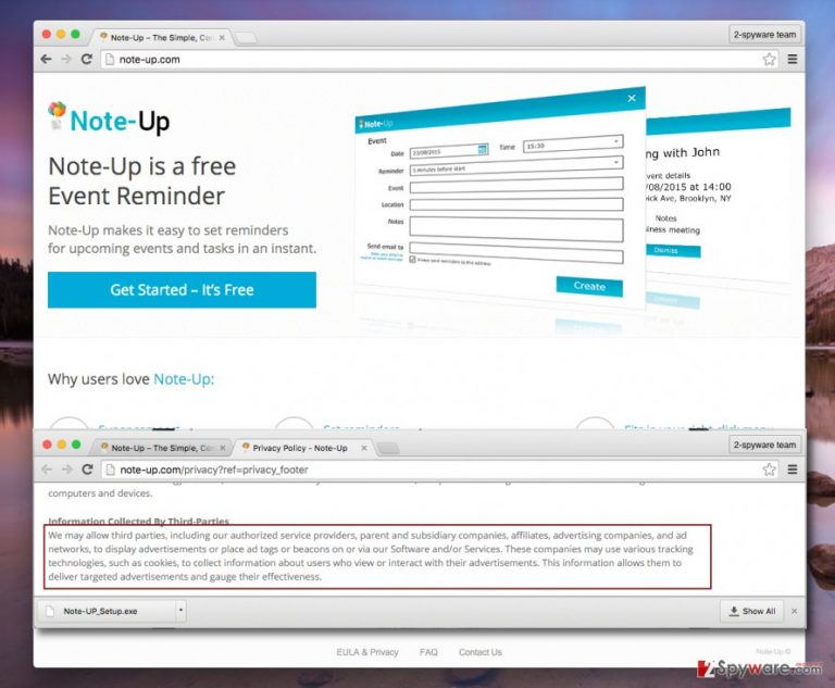 Note-Up ads