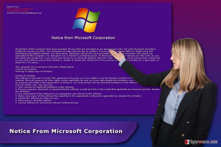 "Notice From Microsoft Corporation" ransomware virus "Notice From Microsoft Corporation" ransomware virus