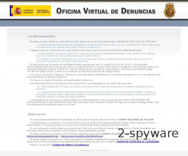 Oficina Virtual de Denuncias Virus Oficina Virtual de Denuncias Virus