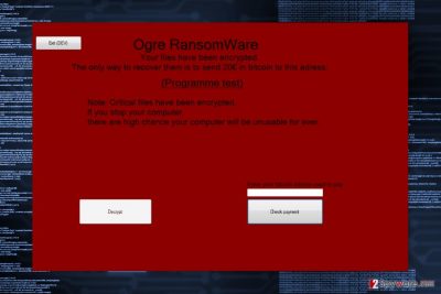 Ransom note by Ogre ransomware virus