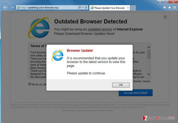 Olo.updateweb.org pop-up virus snapshot Olo.updateweb.org pop-up virus snapshot
