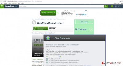 The screenshot of OneClickDownloader