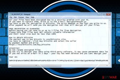 OnyonLock ransomware note