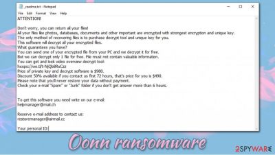 Oonn ransomware