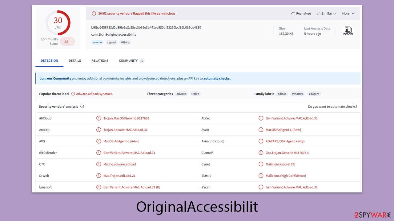 OriginalAccessibilit Mac virus