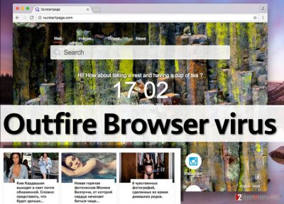 The homepage that Outfire Browser virus features