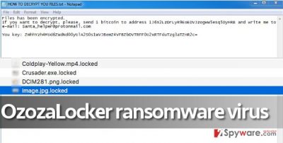 The ransom note from OzozaLocker ransomware virus