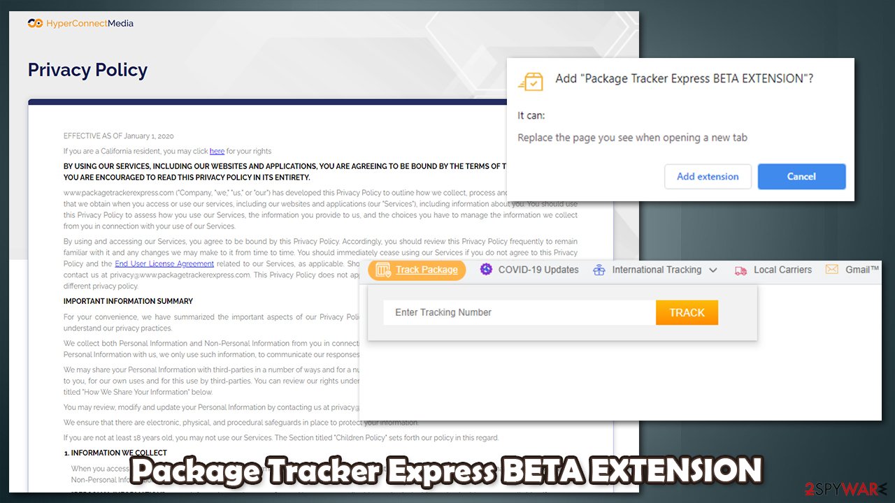 Package Tracker Express BETA EXTENSION virus