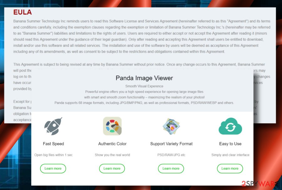 Panda viewer EULA printscreen