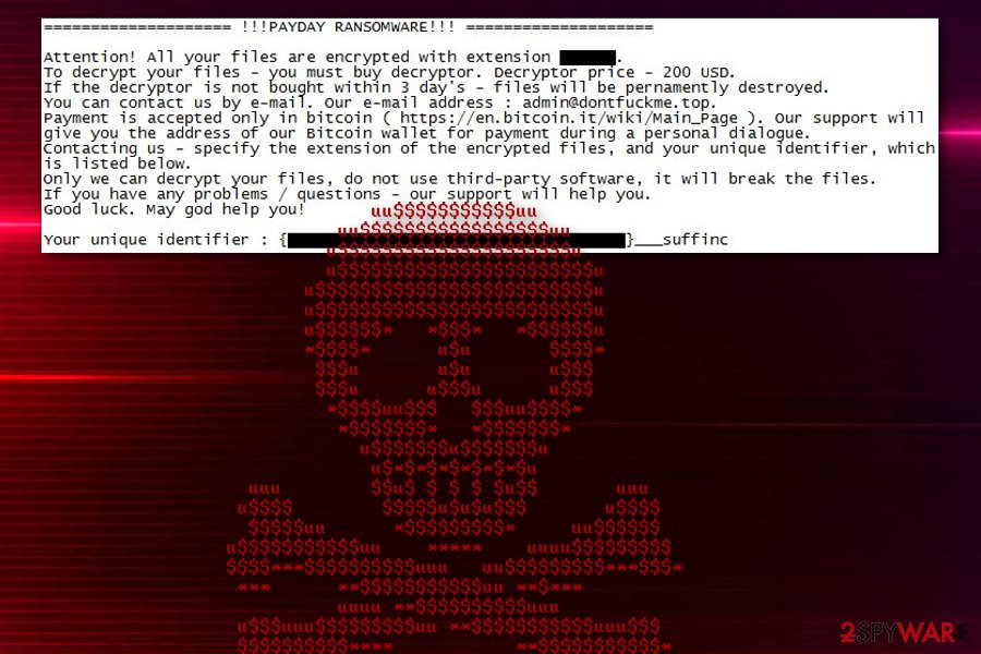 PayDay ransomware 2019