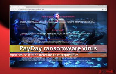 Screenshot of PayDay virus ransom note