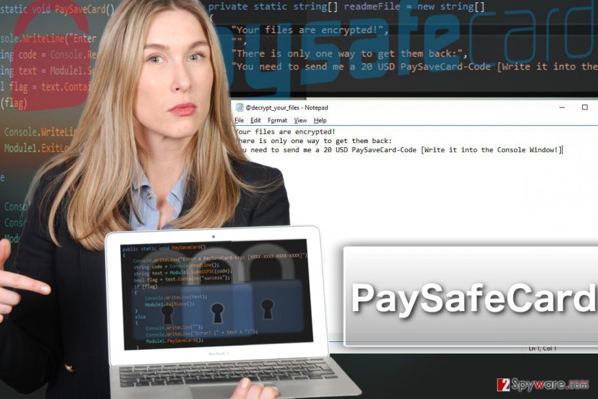 PaySafeCard ransomware virus illustration