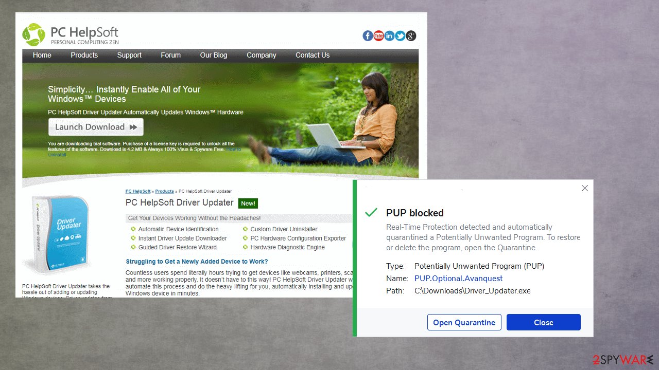 PC HelpSoft Driver Updater virus