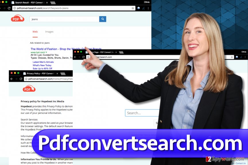 Screenshot of Pdfconvertsearch.com virus