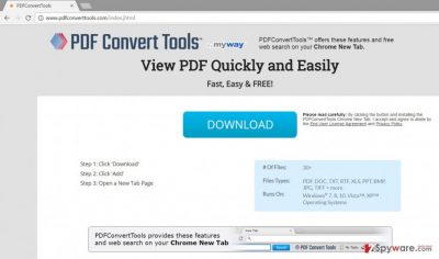 The official website of PDFConvertTools Toolbar