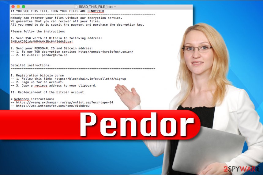 Pendor ransomware virus illustration