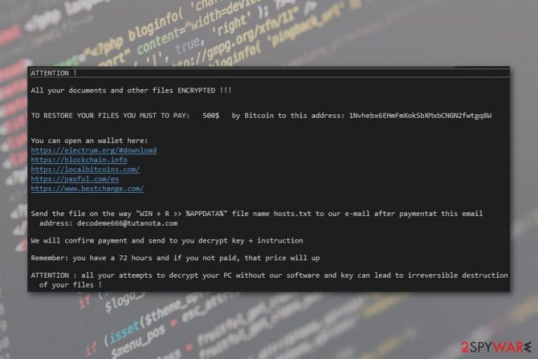 PGPSnippet ransomware ransom note