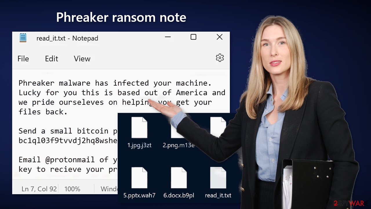 Phreaker ransom note