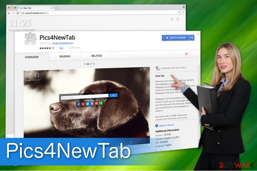 Pics4NewTab virus is available on Chrome Web Store