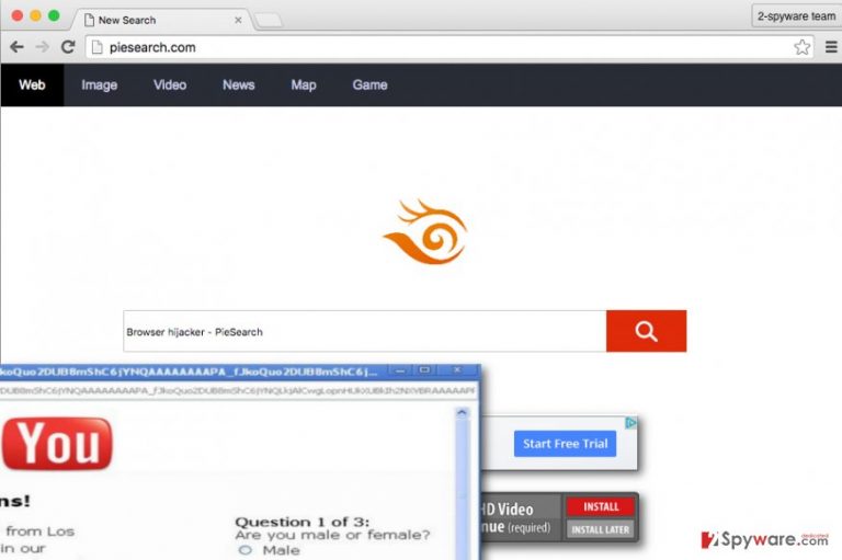PieSearch virus presents bogus search engine