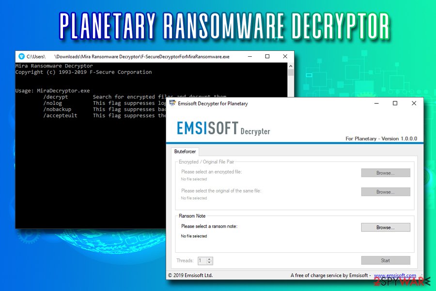 Planetary ransomware decryptor