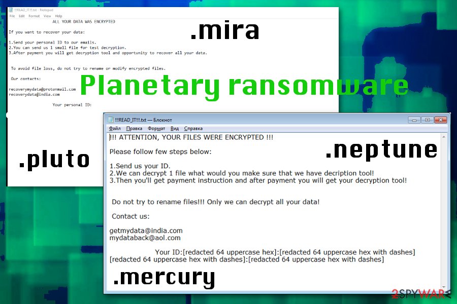 Planetary ransomware virus