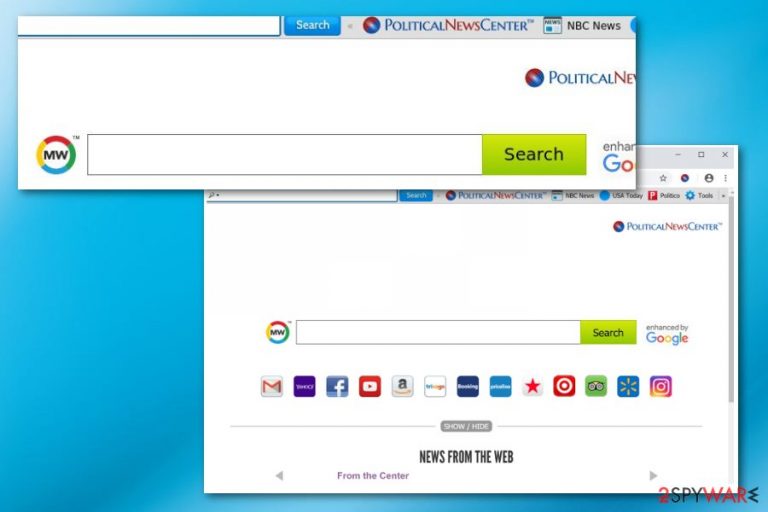 PoliticalNewsCenter toolbar 
