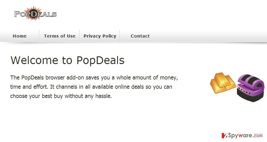 PopDeals virus snapshot PopDeals virus snapshot