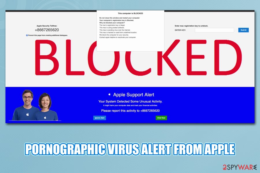 Pornographic virus alert from Apple scam