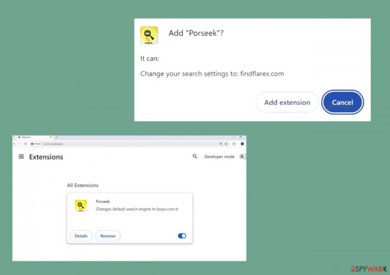 Porseek browser hijacker