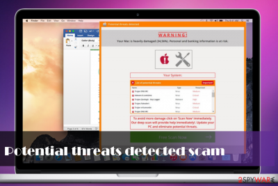 Potential threats detected pop-up scam