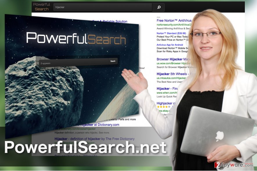 Illustration PowerfulSearch.net hijacker virus