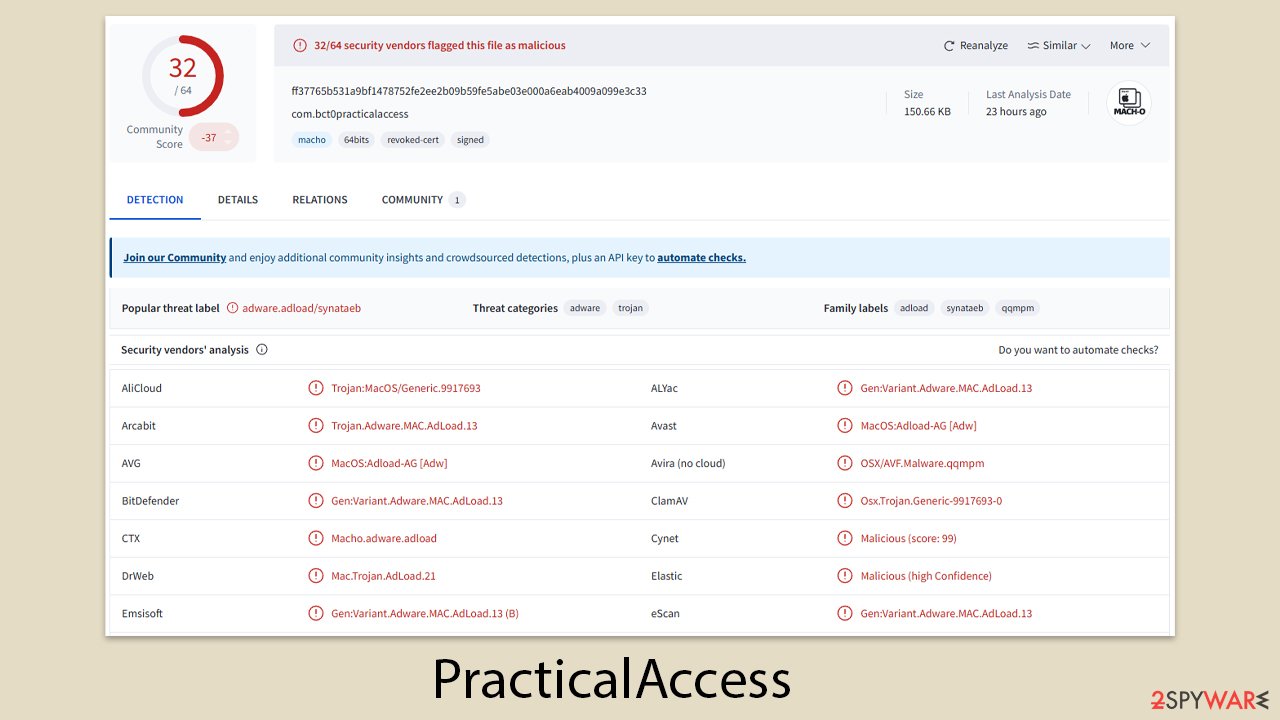 PracticalAccess Mac virus