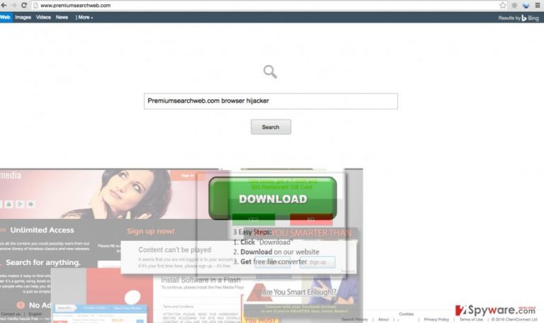 Image of Premiumsearchweb.com hijacker