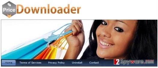 PriceDownloader adware snapshot PriceDownloader adware snapshot