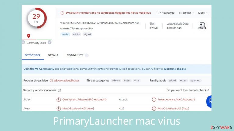 PrimaryLauncher mac virus