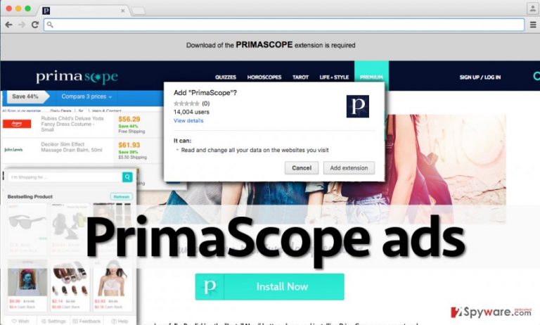 Examples of ads by PrimaScope adware
