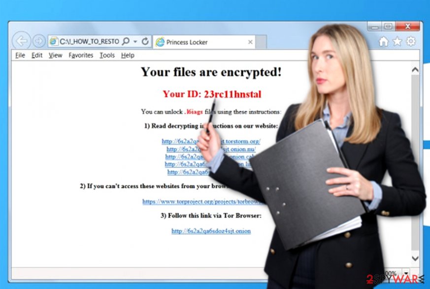 Princess Locker virus leaves ransom note