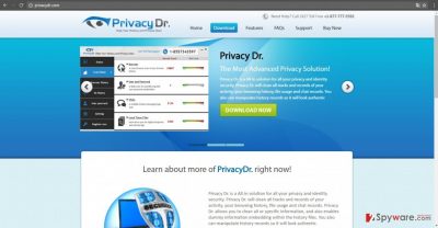 The screenshot of official PrivacyDr website