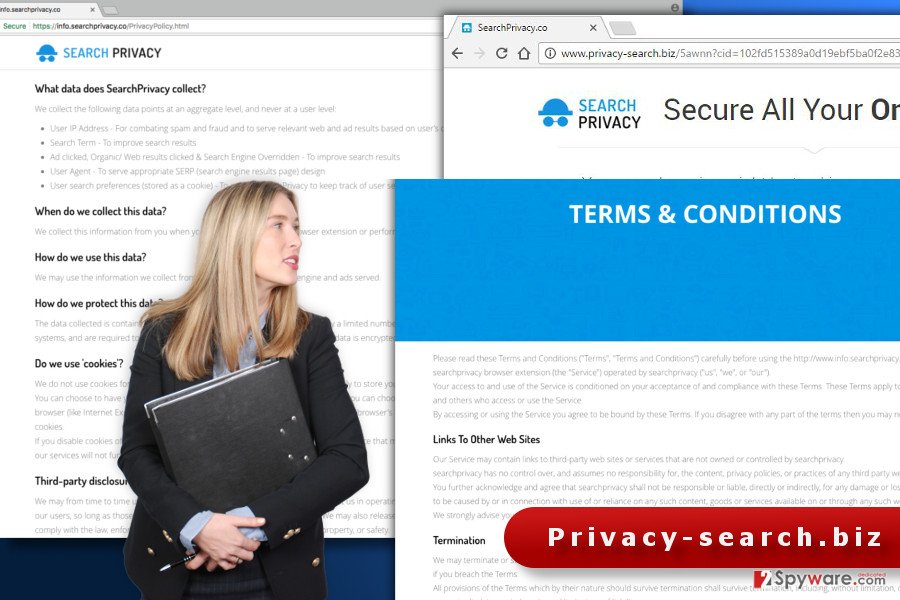 The illustration of Privacy-search.biz virus