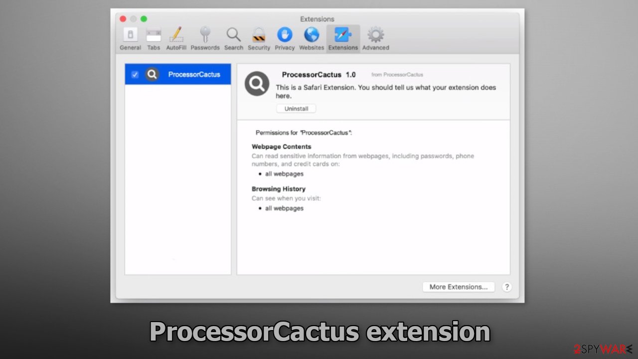 ProcessorCactus extension