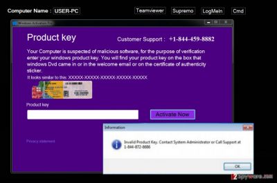 “Product Key – Customer Support" scam