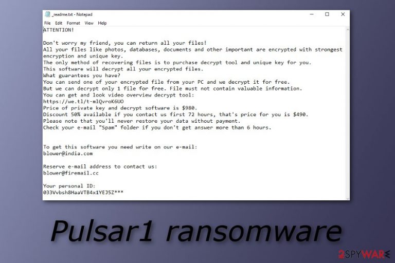 Pulsar1 ransomware virus