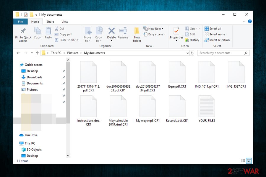 PureLocker ransomware encrypted files