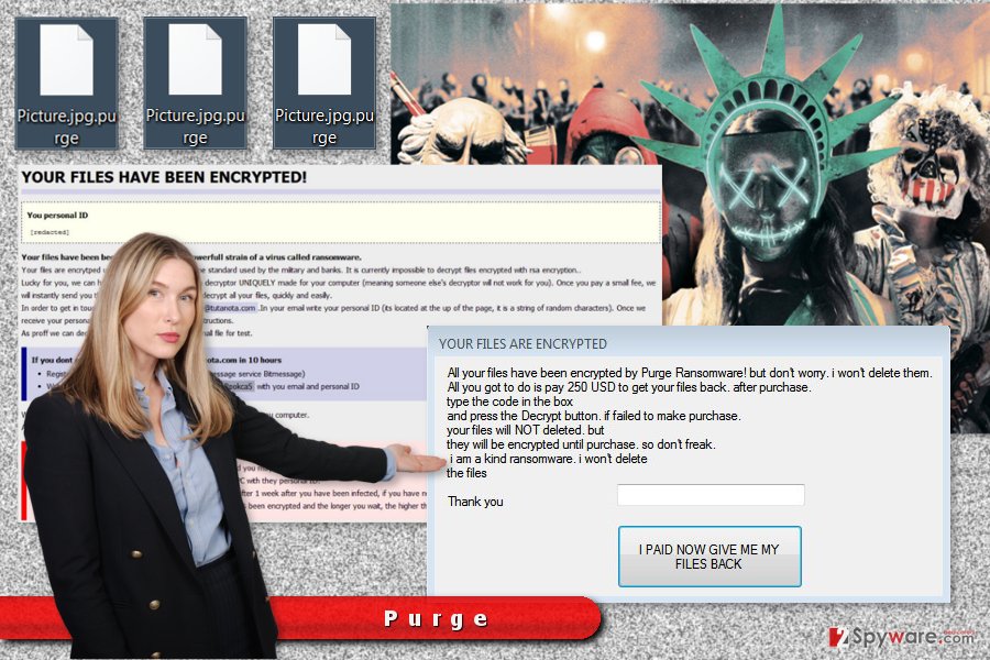 The picture of the Purge ransomware 