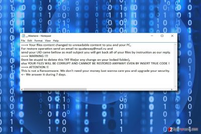 The image displaying QuakWay malware