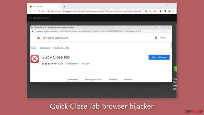 Quick Close Tab browser hijacker