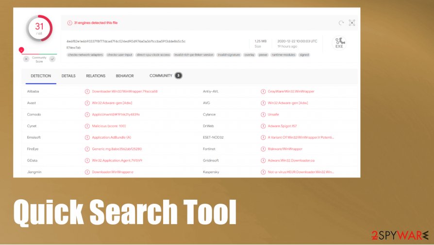Quick Search Tool  virus