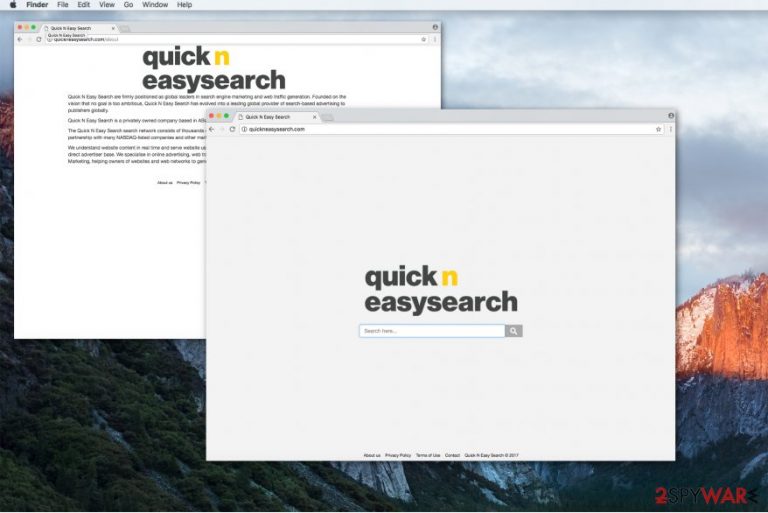 Quickneasysearch.com virus hijacks web browser