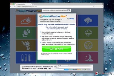 Screenshot of QuickWeatherAlert official site